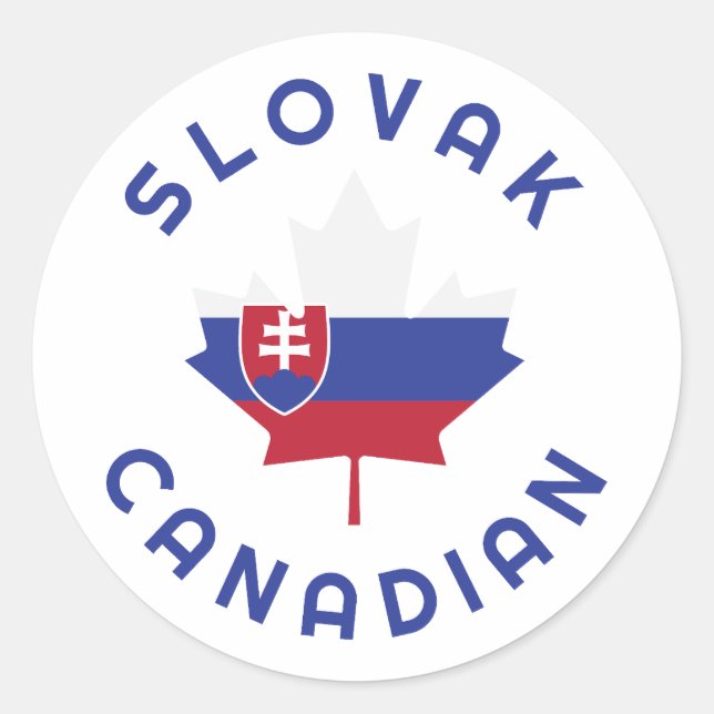 Canadian Slovak   Roots f Classic Round Sticker (Front)