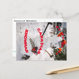Canadian Snowman - A true Canadian Lumberjack Postcard