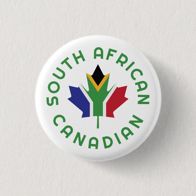 Canadian South African  1 Inch Round Button (Front)