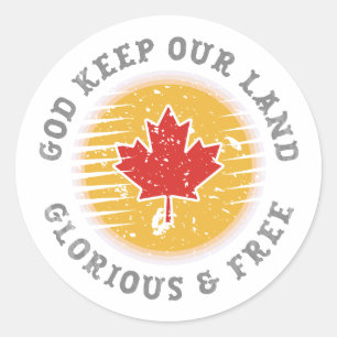 Canadian Sovereignty: God Keep Our Land Free Classic Round Sticker