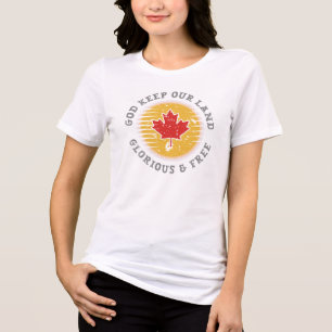 Canadian Sovereignty: God Keep Our Land Free Tri-Blend Shirt