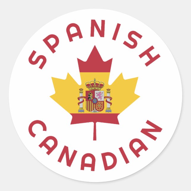 Canadian Spanish Roots Classic Round Sticker (Front)