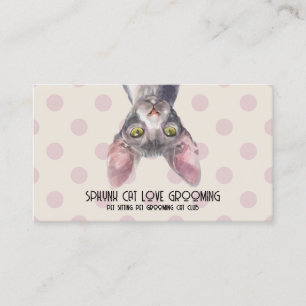 Canadian Sphynx Cat Dot Pattern Business Card