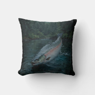 Canadian Steelhead Salmon Throw Pillow