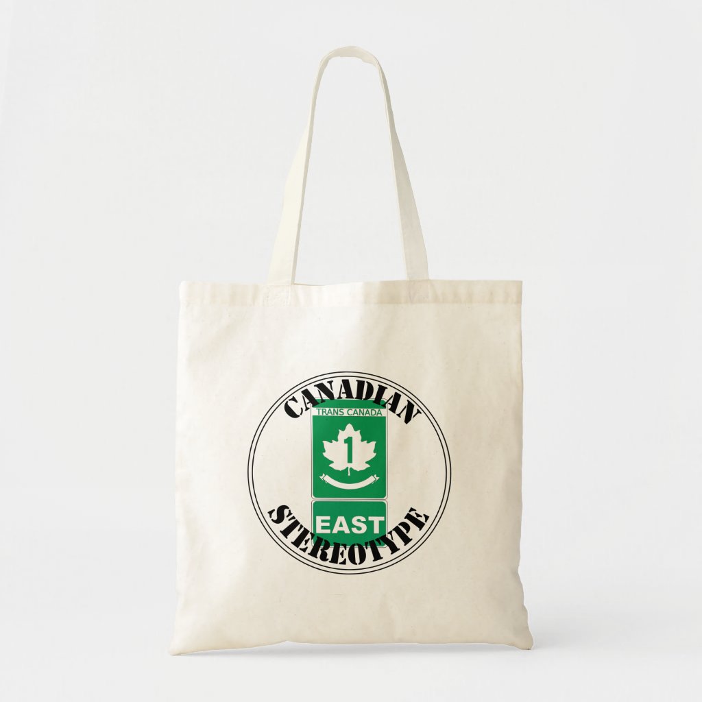 Canadian Stereotype Trans Canada Hwy East Shopping Tote Bag