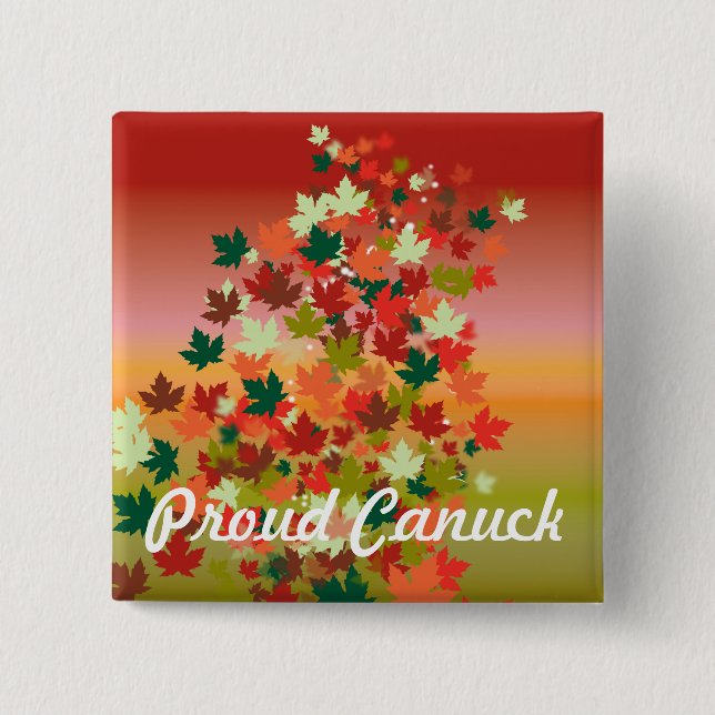 Canadian Sunset 2 Inch Square Button (Front)