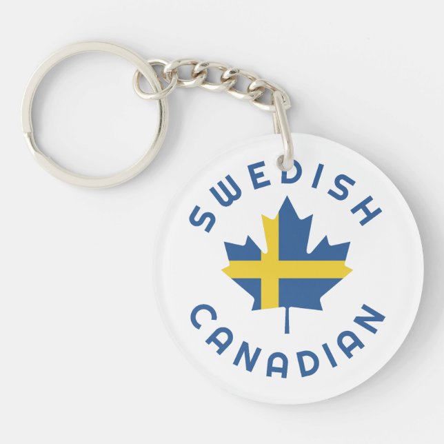 Canadian Swedish Roots Keychain (Front)