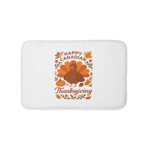 Canadian Thanksgiving Autumn Celebration Classic T Bath Mat