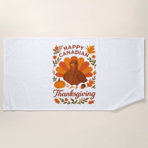 Canadian Thanksgiving Autumn Celebration Classic T Beach Towel