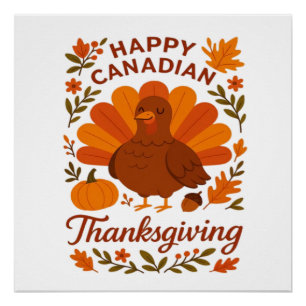 Canadian Thanksgiving Autumn Celebration Classic T Poster
