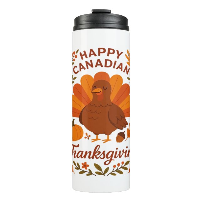 Canadian Thanksgiving Autumn Celebration Classic T Thermal Tumbler (Front)