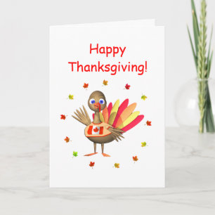 Canadian Thanksgiving Baby Turkey Holiday Card