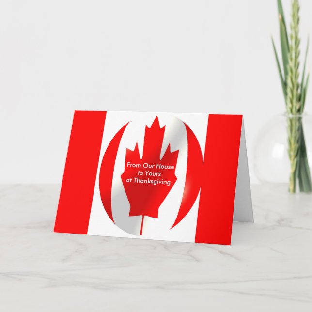 Canadian Thanksgiving Card Canadian Flag Bubble (Front)