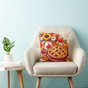 Canadian Thanksgiving Pie Social Throw Pillow