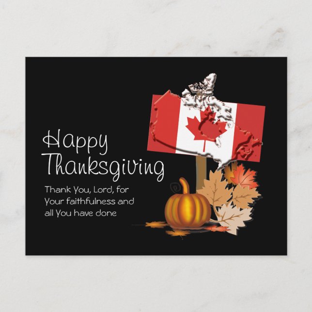 CANADIAN THANKSGIVING with | Flag of Canada Postcard (Front)