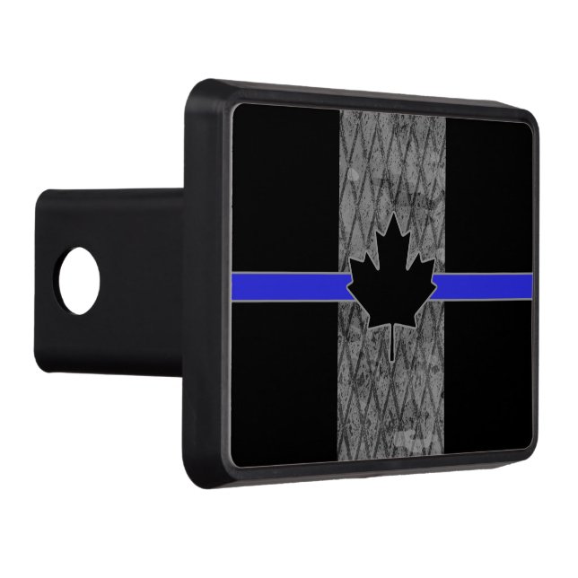 Canadian Thin Blue Line Flag Trailer Hitch Cover (Right)