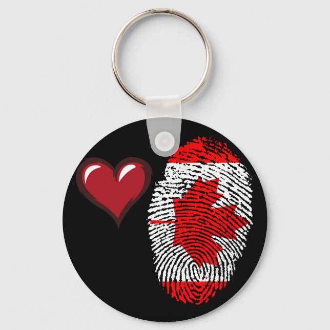 Canadian touch fingerprint flag keychain (Front)