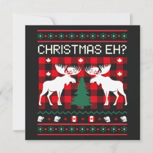 Canadian Ugly Christmas Sweater Design  Holiday Card