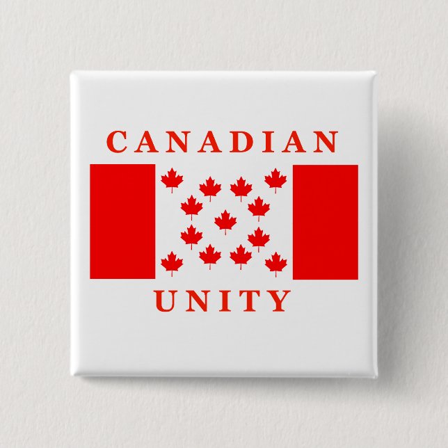 Canadian Unity 2 Inch Square Button (Front)