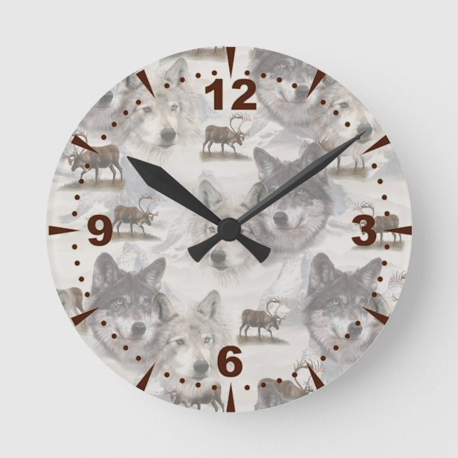 Canadian Wildlife Round Clock (Front)
