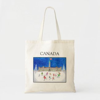 Canadian Winter Ice Skating Animals Canada Gift