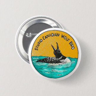 Canadian Wolf Bird Button