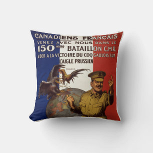 Canadiens Francais Throw Pillow