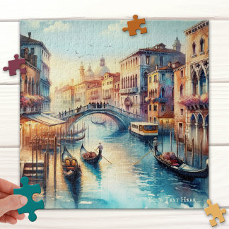 Canal à Venise Italie Watercolor Puzzle