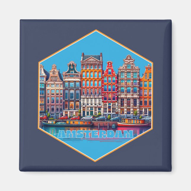Canal Amsterdam Netherland Europe Magnet (Front)