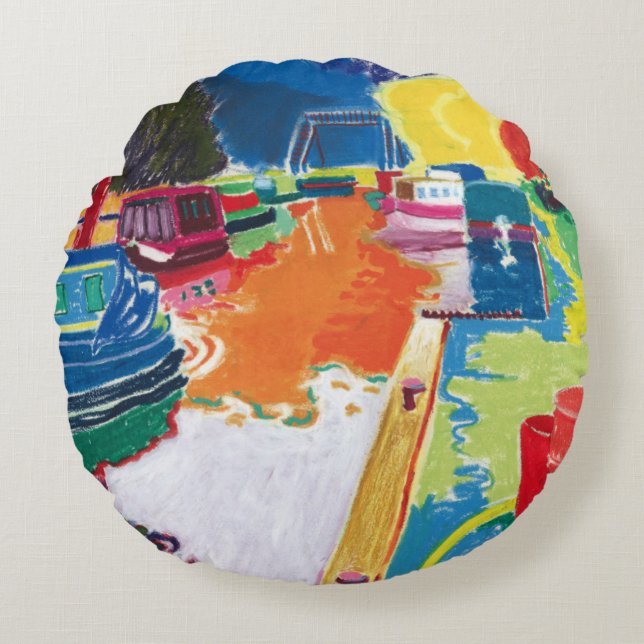 Canal at Dundas Round Pillow (Front)