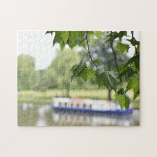 Canal Boat and Trees on the River Avon England UK Jigsaw Puzzle