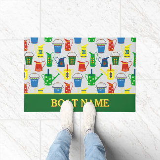 Canal Boat Narrowboat Name Patterned Doormat