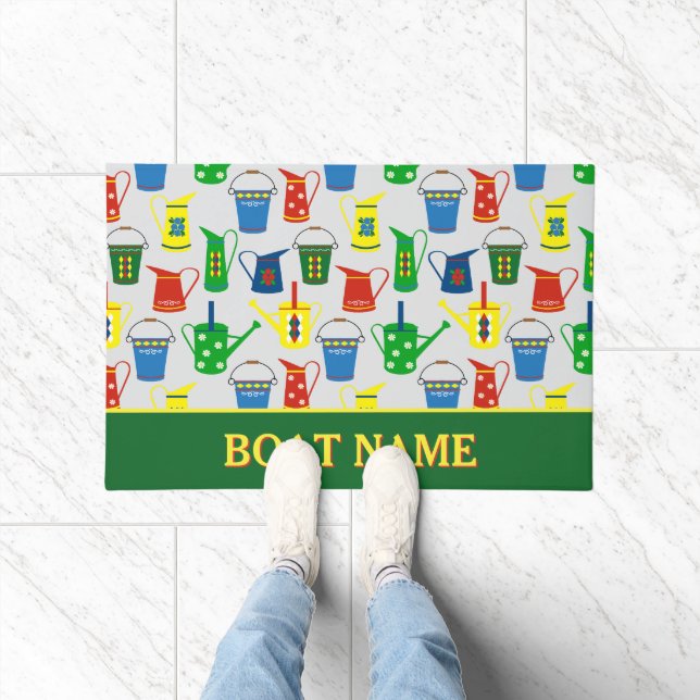 Canal Boat Narrowboat Name Patterned Doormat (Indoor)