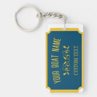 Canal Boat Traditional Custom Boat Name Sign Keychain