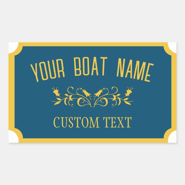Canal Boat Traditional Custom Boat Name Sign  Sticker (Front)