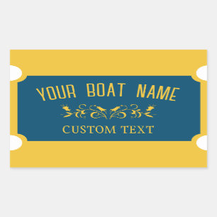 Canal Boat Traditional Custom Boat Name Sign  Sticker