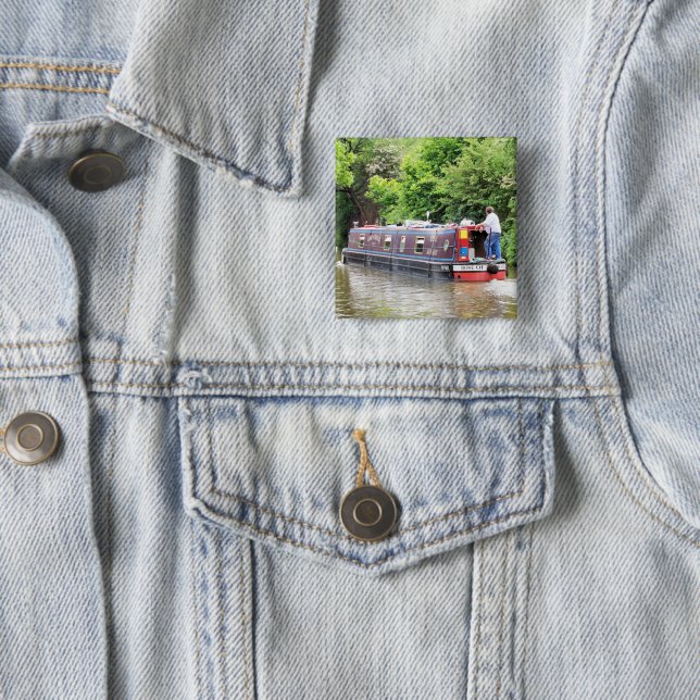 CANAL BOATS 2 INCH SQUARE BUTTON (In Situ)