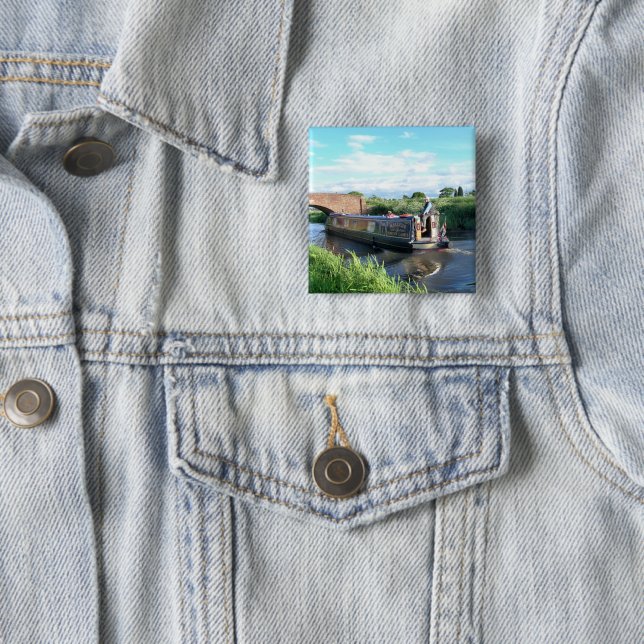 CANAL BOATS 2 INCH SQUARE BUTTON (In Situ)