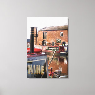 CANAL BOATS CANVAS PRINT