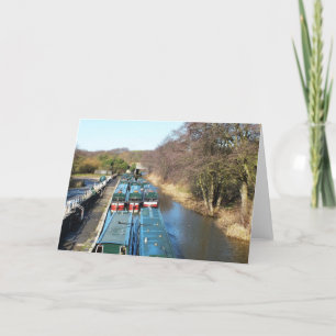 Canal boats holiday card