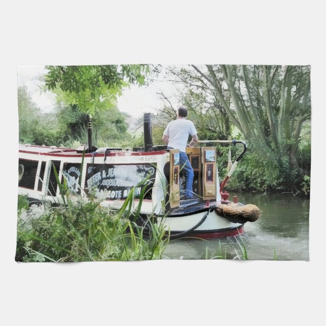 CANAL BOATS KITCHEN TOWEL (Horizontal)