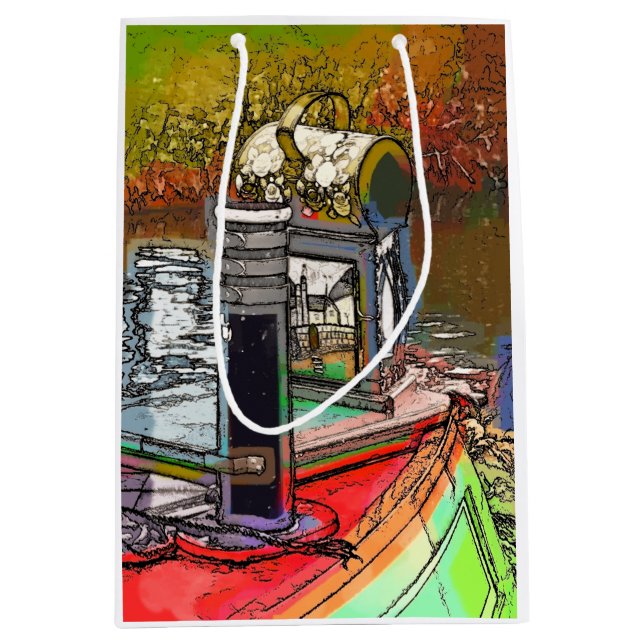 CANAL BOATS MEDIUM GIFT BAG (Front)