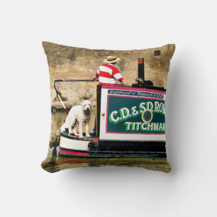 CANAL BOATS THROW PILLOW