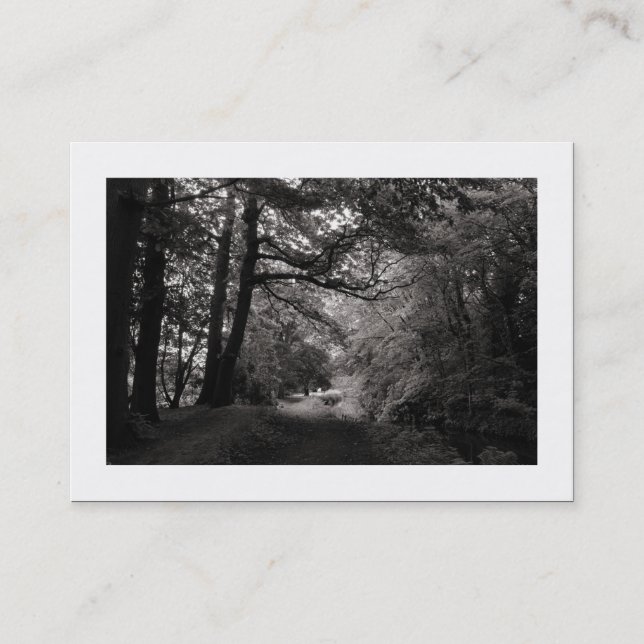 Canal. Bute Park, Cardiff (Bordered) Business Card (Front)