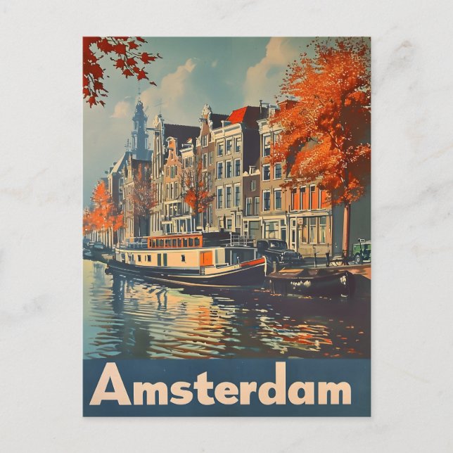 Canal Charm : Amsterdam Carte Postale Vintage (Devant)