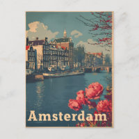 Canal Charme : Carte postale Vintage Amsterdam