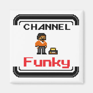 Canal Funky Pixel Art 2 pouces Magnet Carré
