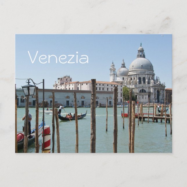 Canal grande à Venise carte postale avec texte (Devant)