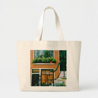 Canal house in Amsterdam Large Tote Bag