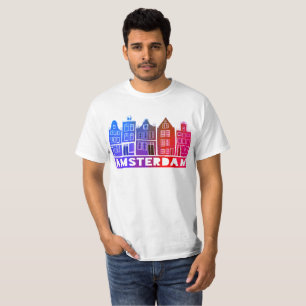Canal House Row Amsterdam Holland Dutch Colourful T-Shirt